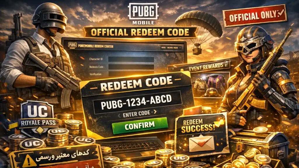 کدهای Redeem رسمی PUBG Mobile